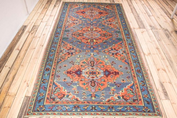 10656 Large Azerbaijan Vintage Soumak Kilim Rug 172x340cm (5.7½ x 11.1½ft)