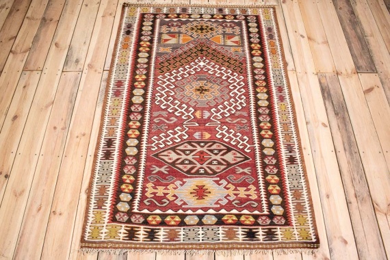 10756 Vintage Turkish Adana Kilim Rug 110x170cm (3.7 x 5.6½ft)