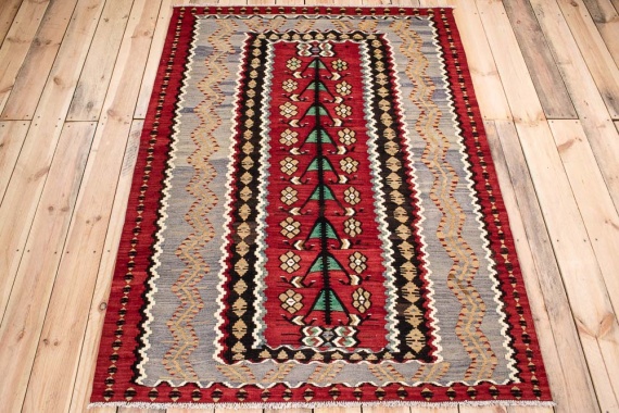 10765 Vintage Turkish Esme Kilim Rug 127x179cm (4.2 x 5.10ft)