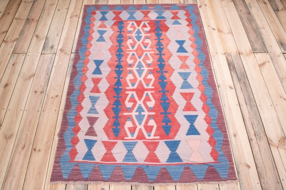 10766 Vintage Turkish Usak Kilim Rug 115x184cm (3.9 x 6.0ft)