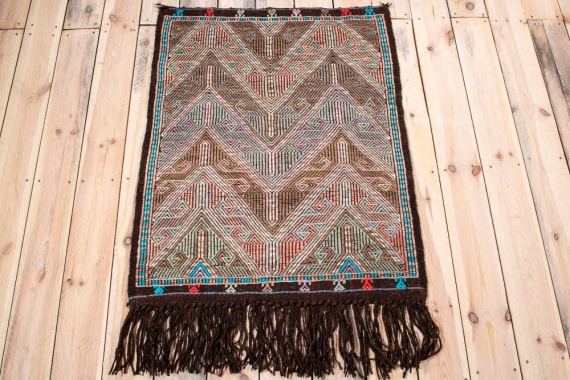 10779 Vintage Turkish Mut Kilim Rug 79x105cm (2.7 x 3.5ft)