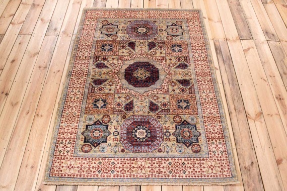 11001 Fine Afghan Mamluk Rug 125x183cm (4.1 x 6ft)