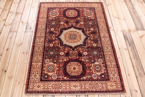 11002 Fine Afghan Mamluk Rug 123x181cm (4.0 x 5.11ft)