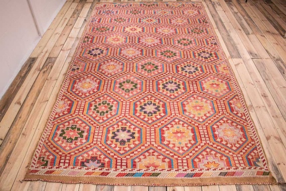 11143 Vintage Mut Turkish Zili Kilim Rug 198x347cm (6.6 x 11.4ft)