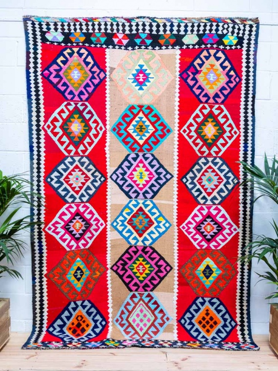 11146 Vintage Kurdish Van Kilim Rug 183x277cm (6 x 9.1ft)