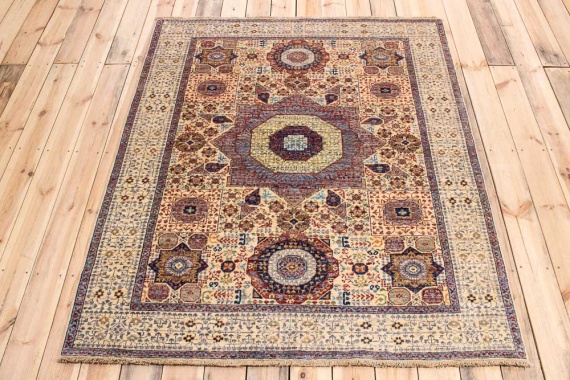 11289 Fine Afghan Mamluk Rug 149x186cm (4.10 x 6.1ft)