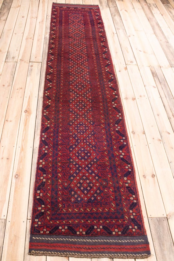 11305 Afghan Moshwani Runner Rug 73x369cm (2.4 x 12.1ft)