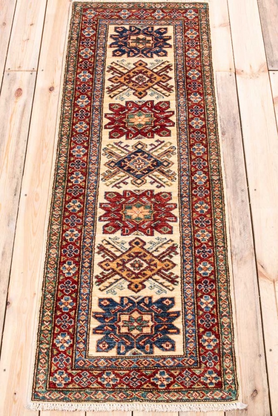 11315 Fine Afghan Kazak Runner Rug 61x169cm (2 x 5.6½ft)