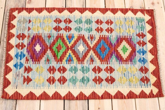 11505 Afghan Vegetable Dyed Kilim Rug 62x90cm (2.0 x 2.11ft)