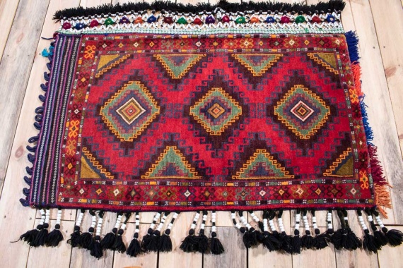 11571 Large Afghan Baluch Carpet Floor Cushion 68x109cm (2.2½ x 3.7ft)