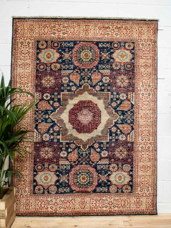 11671 Fine Afghan Mamluk Rug 148x197cm (4.10 x 6.5ft)