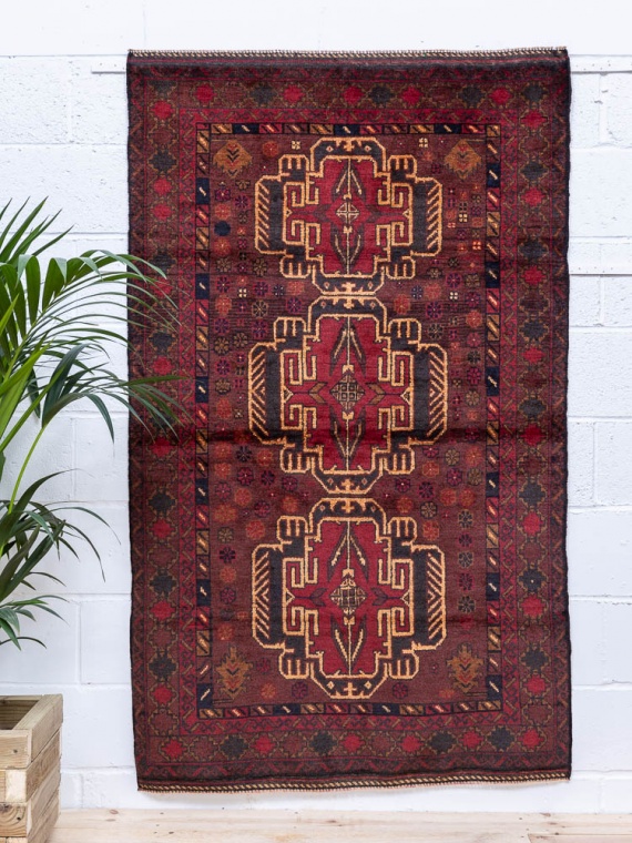 11972 Afghan Herat Baluch Rug 113x184cm (3.8 x 6.0ft)