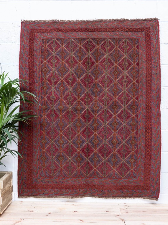 11974 Afghan Moshwani Mixed Weave Rug 151x186cm (4.11½ x 6.1ft)