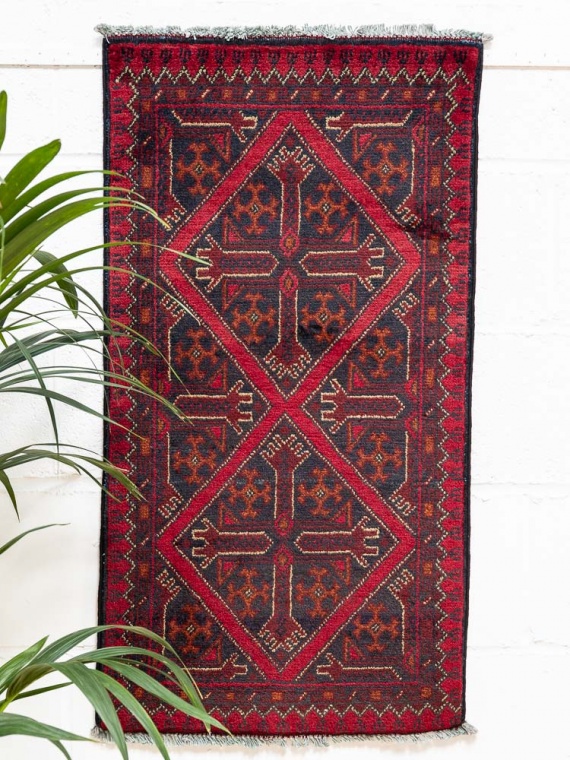 12072 Small Fine Afghan Khal Mohammedi Rug 52x97cm (1.8 x 3.2ft)