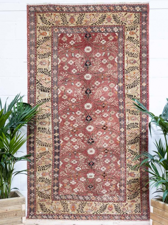 12084 Vintage Turkish Karapinar Pile Rug 147x260cm (4.10 x 8.6ft)