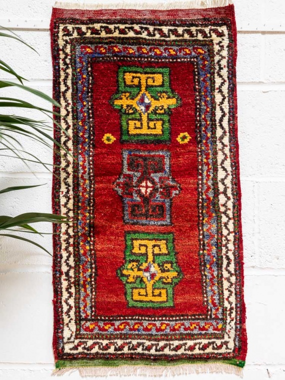12159 Small Vintage Turkish Cal Handknotted Rug 47x87cm (1.6½ x 2.10ft)