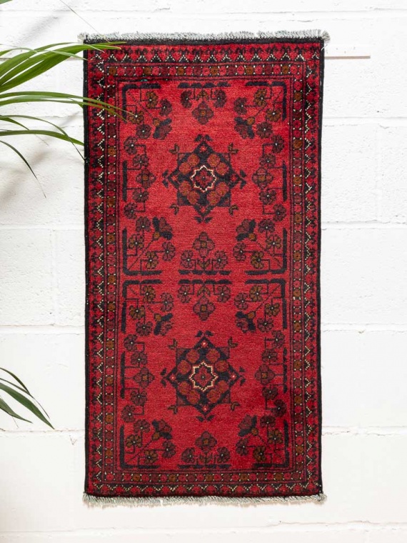 12318 Fine Afghan Khal Mohammedi Pile Rug 51x100cm (1.8 x 3.3ft)