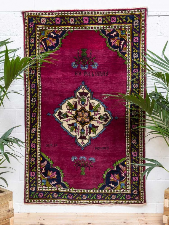 12334 Vintage Turkish Adana Yoruk Pile Rug 116x184cm (3.10 x 6.0ft)