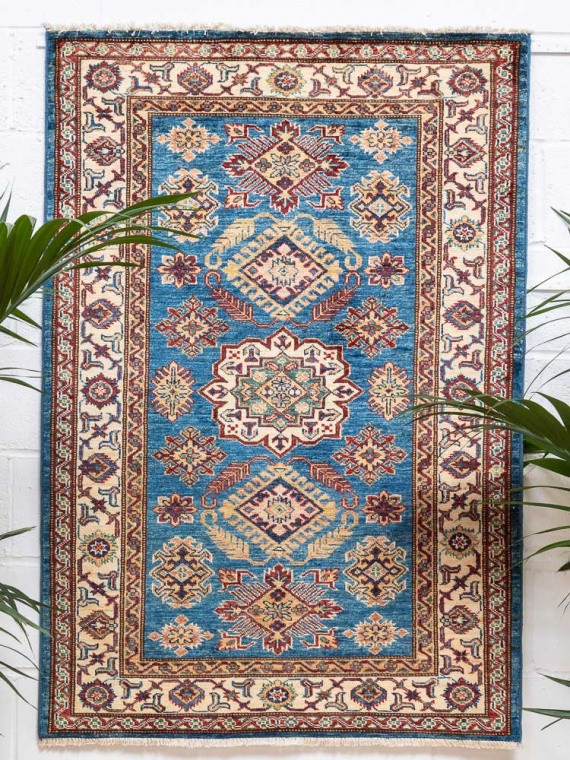 12336 Fine Afghan Super Kazak Pile Rug 103x150cm (3.4 x 4.11ft)