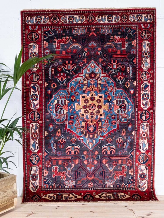 12436 Hamadan Hand-knotted Persian Rug 142x209cm (4.8 x 6.10ft)