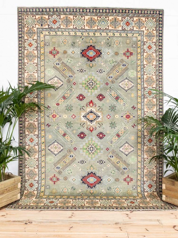 12524 Large Afghan Yakash Kazak Pile Carpet 208x301cm (6.9½ x 9.10½ft)