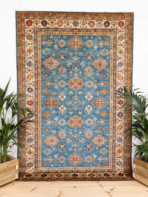 12525 Large Fine Afghan Super Kazak Pile Carpet 186x280cm (6.1 x 9.2ft)