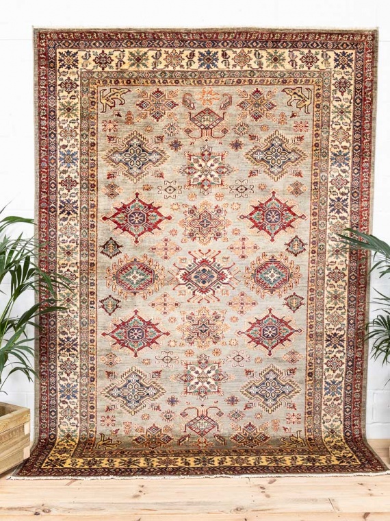 12526 Large Fine Afghan Super Kazak Pile Carpet 212x298cm (6.11 x 9.9ft)