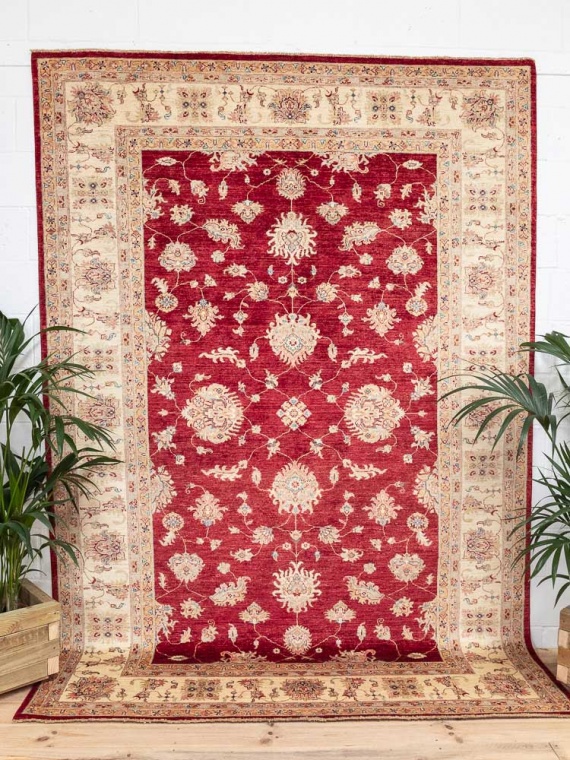 12529 Large Fine Afghan Ziegler Pile Carpet 211x303cm (6.11 x 9.11ft)
