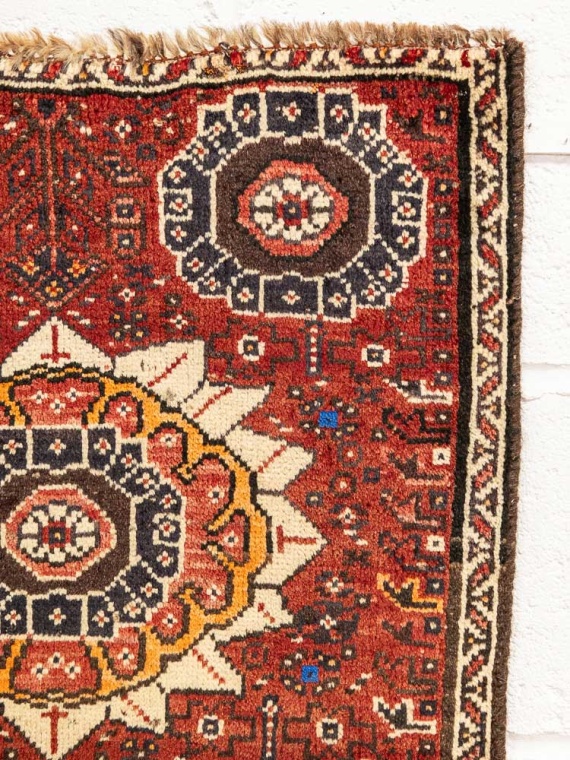 ラグ・カーペット khamse qashqai rug Qashqai Rug カシュカイ族 アンティーク トライバルラグ 1875
