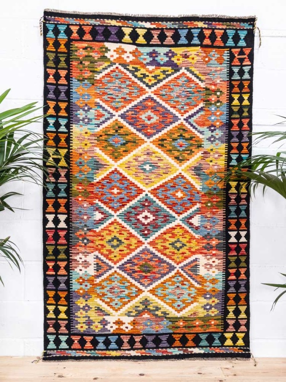 12660 Afghan Vegetable Dyed Kilim Rug 120x200cm (3.11 x 6.6½ft)