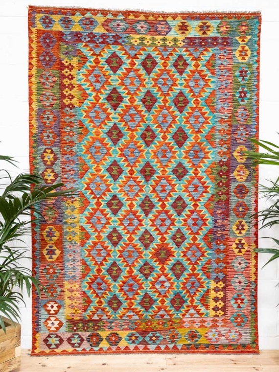 その他 Afghan Hodrang Kilim Decorative Woven Afghan Vegetable Dyed Kilim Rug 175x267cm