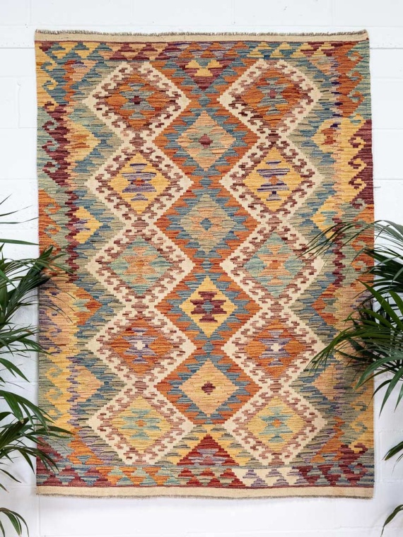 Extra Large Afghan Vegetable Dyed Kilim Rug 251x345cm With