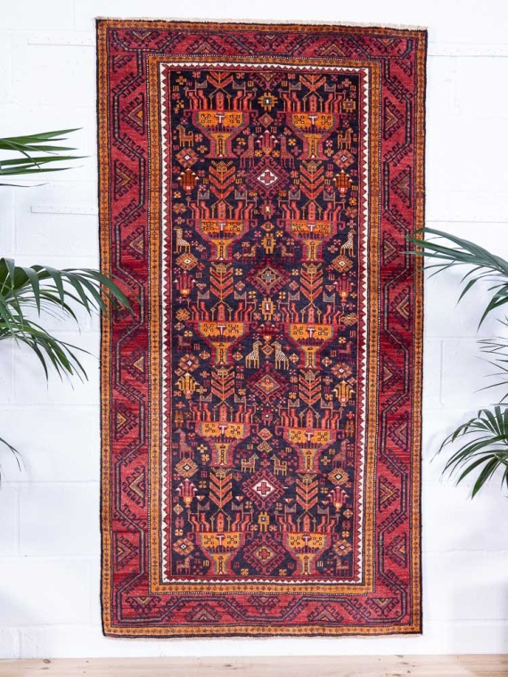 5928 Oriental Mashad Baluch Rug 101x190cm (3.3½ x 6.2½ft)