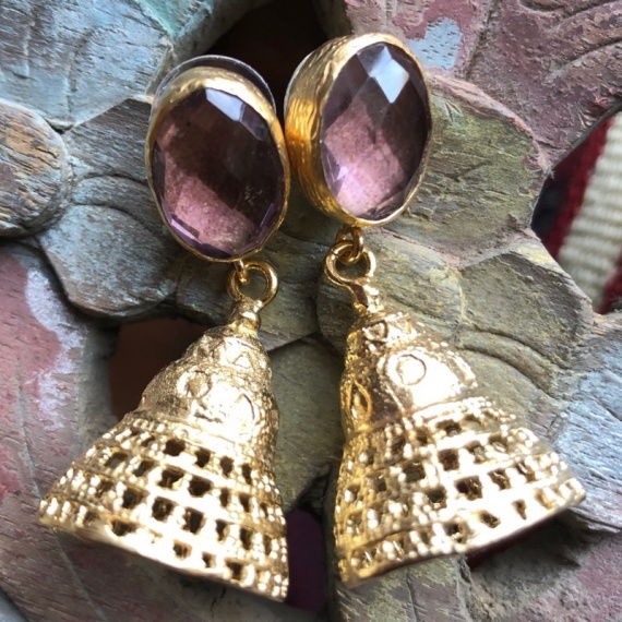 (AE257) Ottoman Design Earrings 40mm x 20mm