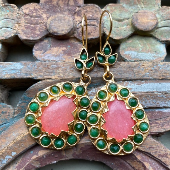 AE275 Ottoman Design Earrings 60mm x 25mm