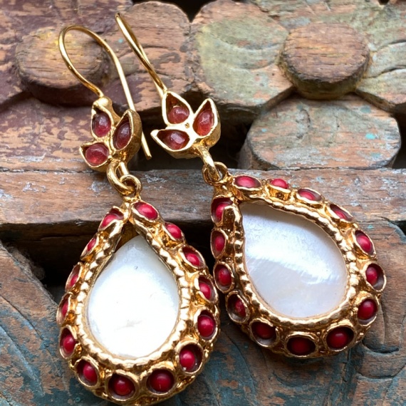 AE305 Ottoman Design Earrings 50mm x 20mm