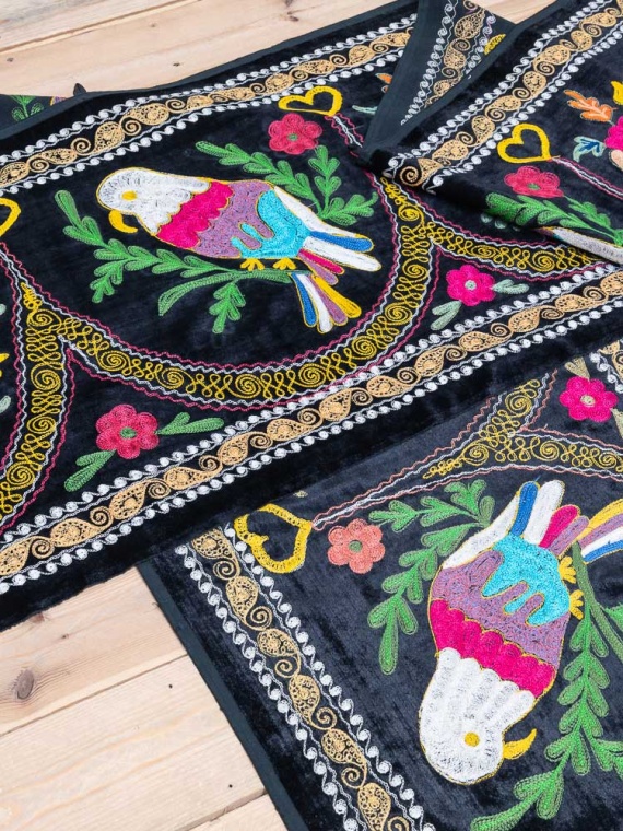 Panneau Lakai Mafrash Tissu Ouzbek 16,54 x 41,73 VINTAGE Envoi RAPIDE