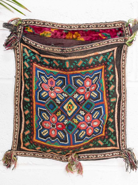 SUZ915 Vintage Uzbek Lakai Suzani Embroidery 32x36cm (1.0 x 1.2ft)
