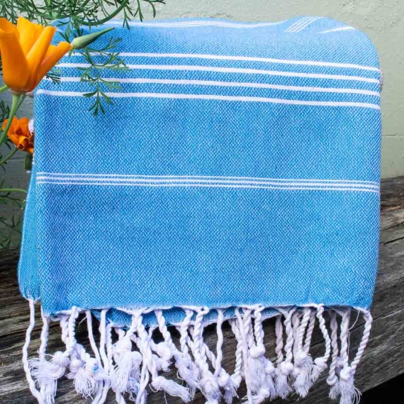 Turkish Hammam Beach Towel - Blue