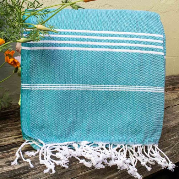 Turkish Hammam Beach Towel - Petrol