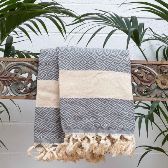 Turkish Cotton Throw - Grey