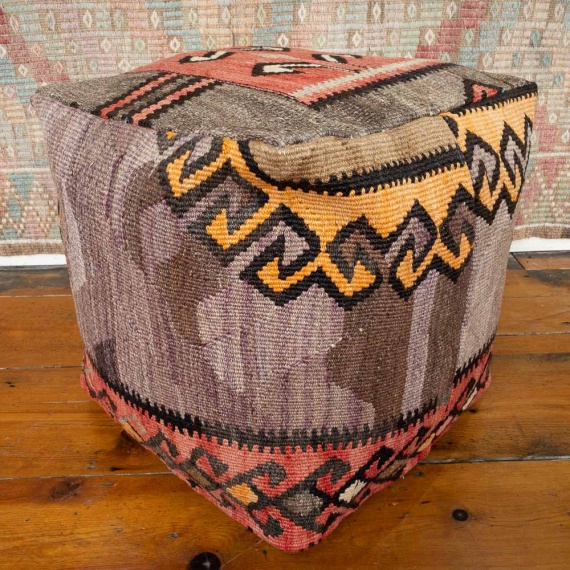 Turkish Kilim Pouf Seat