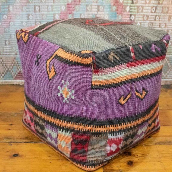 Turkish Kilim Pouf Seat