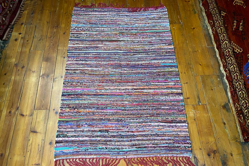 (RR524) Multi Rag Rug Red Hues 120x180cm