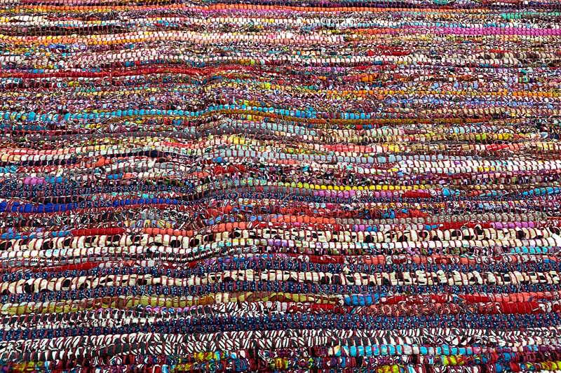 (RR524) Multi Rag Rug Red Hues 120x180cm