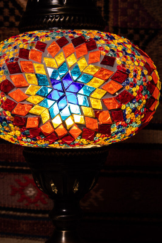 (TM14-F) Large Flame Turkish Mosaic Electric Glass Table Lamp