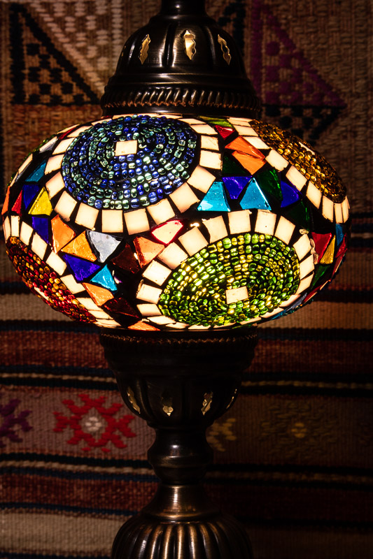 (TM14-TP) Large Tiffany Pearl Turkish Mosaic Electric Glass Table Lamp