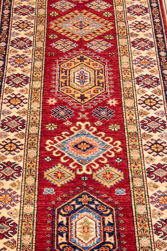 10237 Fine Afghan Kazak Runner Rug 82x316cm (2.8 x 10.4cm)