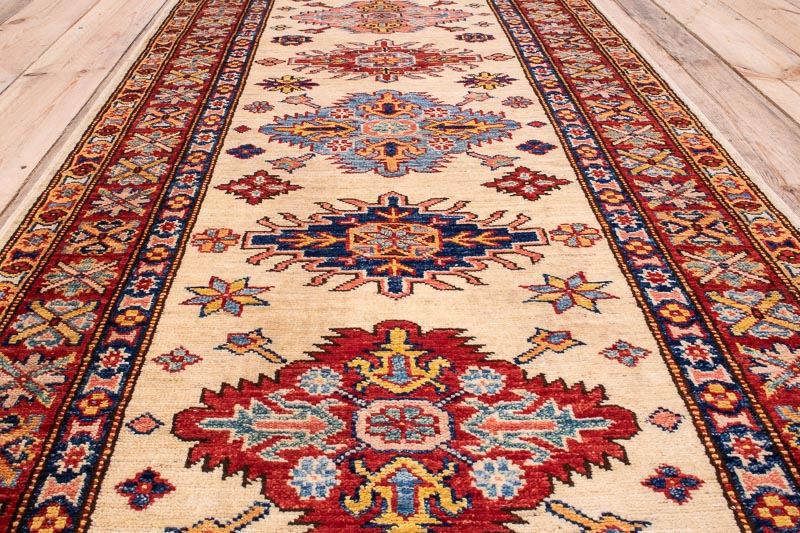 10239 Fine Afghan Kazak Runner Rug 79x325cm (2.7 x 10.8cm)