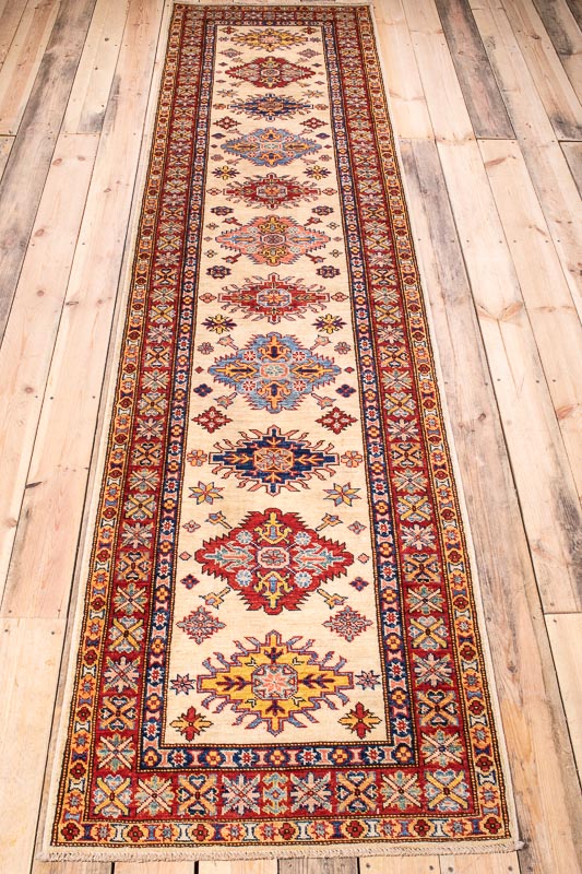 10239 Fine Afghan Kazak Runner Rug 79x325cm (2.7 x 10.8cm)